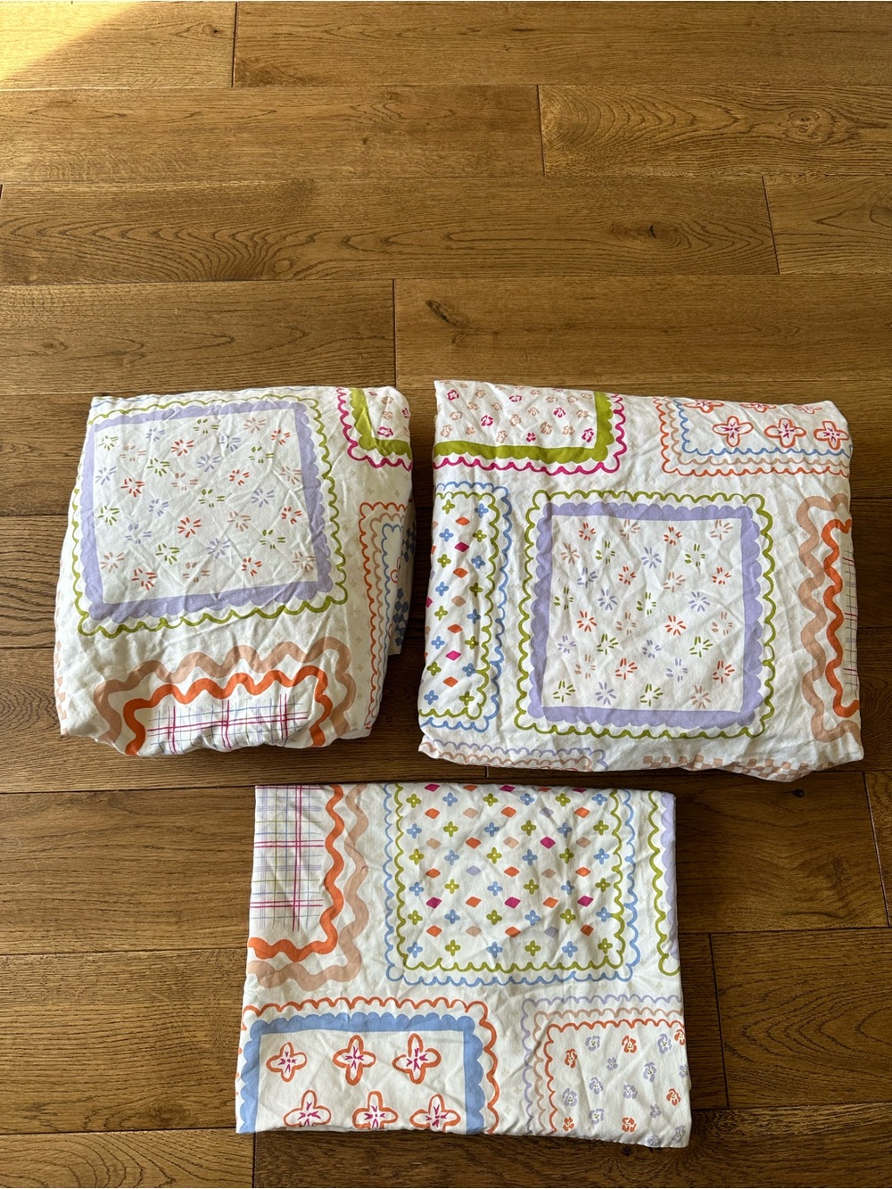 Brooklinen Queen Sheet Set Fun Colorful Floral Patchwork Print 100% Cotton - Picture 2 of 6